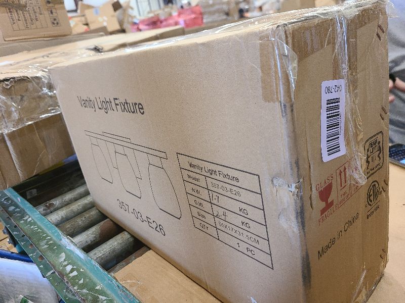 Photo 1 of 3 Light Bathroom Light Fixtures, 20 Inch Bathroom Vanity Light with Clear Glass Shade, Vanity Lighting Fixtures Over Mirror for Bathroom (Brushed Nickel)