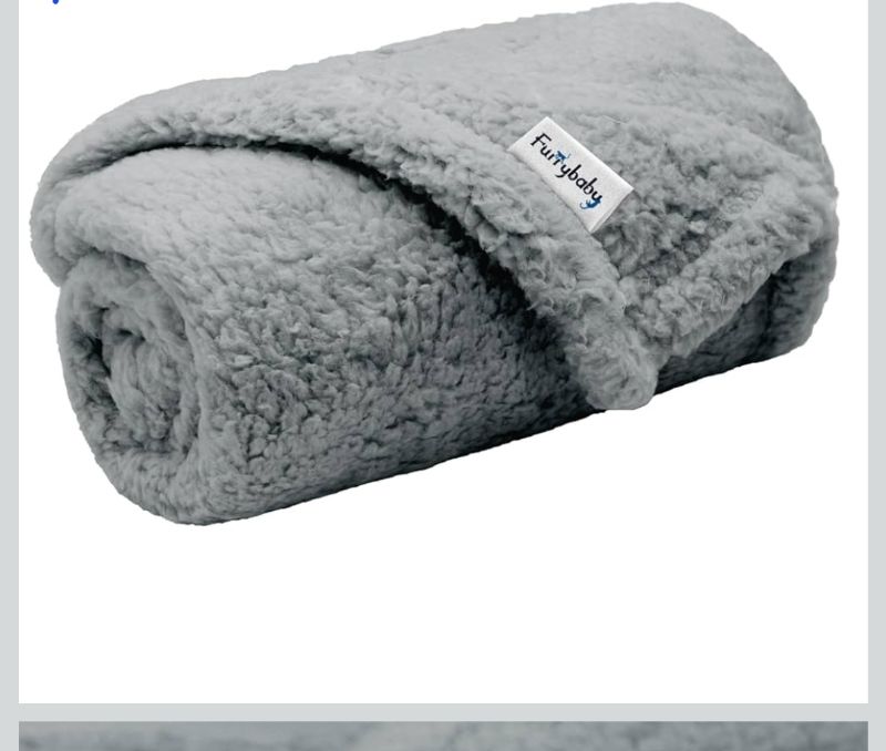 Photo 1 of 2 pack furrybaby Dog Blankets for Small Dogs, Puppy Small Fleece Blankets for Pets, Premium Cat Blanket, Sherpa Pet Blanket Washable for Pet Kitten Doggy (Grey, 24x32 in, S)