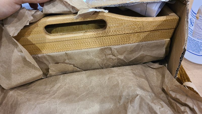 Photo 1 of 2 Pack Breakfast in Bed Tray for Eating, 16.92 x 12.6 Inch Bed Table Tray with Folding Legs & Handles, Bamboo Food Lap Trays Fits for Adult Kids Eating/TV/Surgery Recovery by Easoger. Set of 2