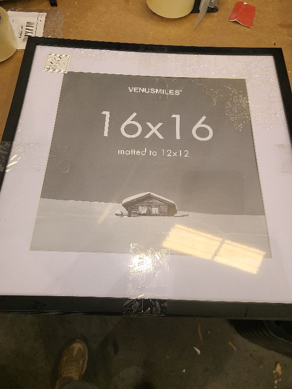 Photo 1 of 16x16 inch Picture Frame, 16x16 Photo Frames with 12x12 Removable Mat - High Definition Plexiglass - Vertical and Horizontal Display - Wall Hanging Frame - Black, 3 Pack