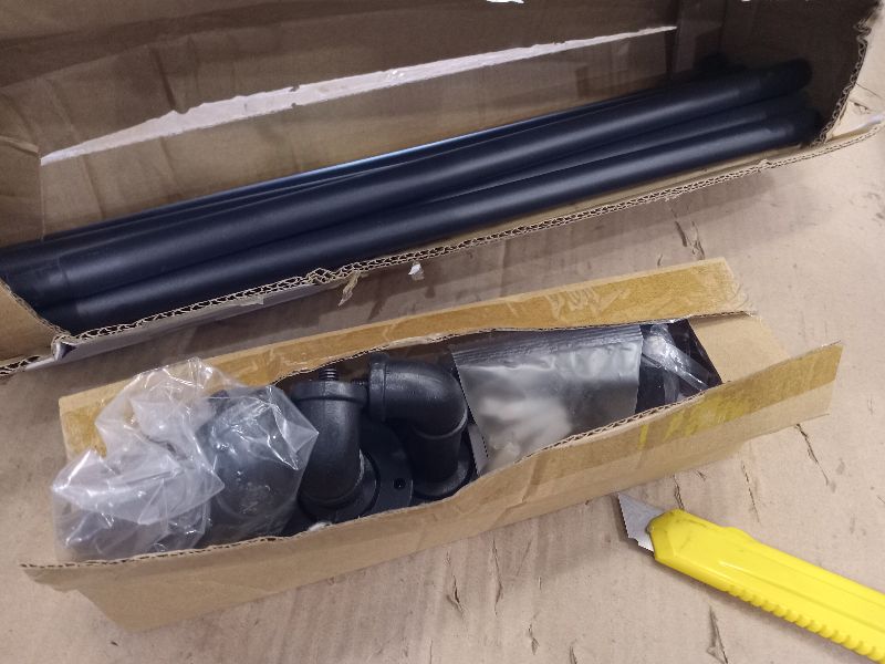 Photo 1 of 2 Pack Industrial Curtain Rods for Windows 28 to 48 Inches, Blackout Wrap Around Curtain Rod, for Indoor and Outdoor, 5/8 Inch Diameter, 33 to 45 Inches, Black