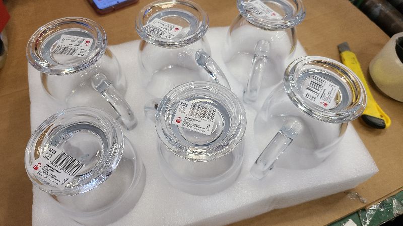 Photo 1 of 15oz/450ml Glass Coffee Mugs Clear Coffee Cups with Handles perfect for Latte, Cappuccino, Espresso Coffee, Tea and Hot Beverages, Set of 6