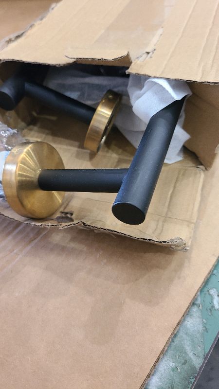 Photo 1 of 10 Pcs Matte Bathroom Hardware Set SUS304 Bathroom Hanger Set 16 Inch Hand Towel Bar Towel Holder Toilet Paper Holder Angled Hook 2 Robe Towel Hooks Wall Mounted Accessory(Black, Gold)