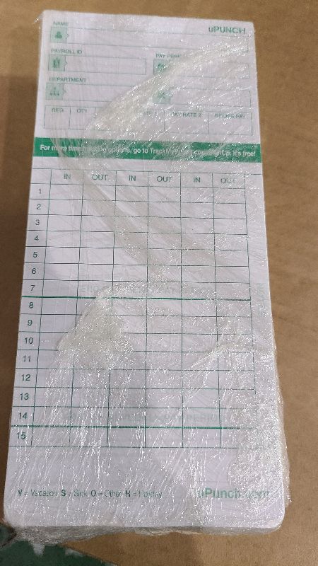 Photo 1 of 100 uPunch Time Cards for HN3000