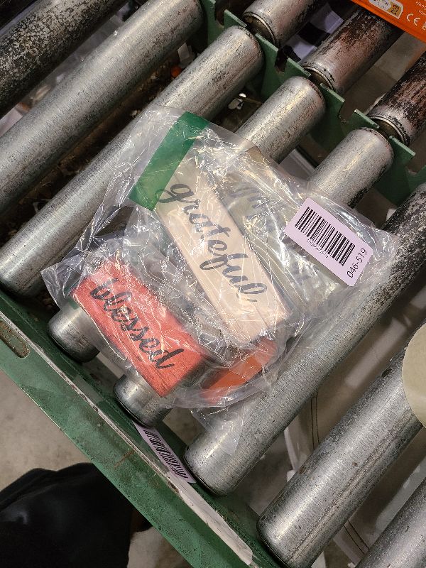 Photo 1 of 4 Pcs Fall Wooden Table Sign Fall Wooden Tiered Tray Decor Thankful Blessed Grateful Tabletop Signs Farmhouse Pumpkin Wood Blocks for Autumn Thanksgiving Harvest Home Kitchen Table Shelf Deco