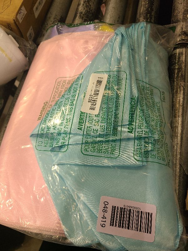 Photo 1 of 12 Pcs Pastel Macaron Assorted Color Satin Silk Table Runners, Spring Easter Party Chair Sashes for Spring Easter Wedding Banquet Baby Shower Birthday Party Decoration, 12 x 108 Inch