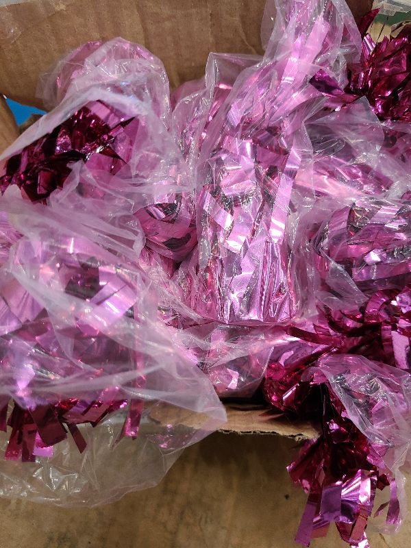 Photo 1 of 24 PCS Balloon Weights Metallic Anchor, Balloon Holder Heavy Weights with 1 Roll Pink Crimped Ribbon for Balloons Table Party Favor Birthday Decor(Pink)