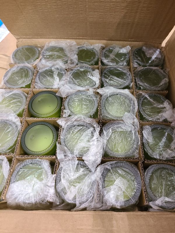 Photo 1 of 1oz Glass Jar with Lid, Hoa Kinh 25Pack Green Frosted Round Containers Cosmetic with Inner Liners and Black Lids Travel Jars for Storing Lip and Body Scrub, Lotion, Body Butter, Bath Salts, Liquid