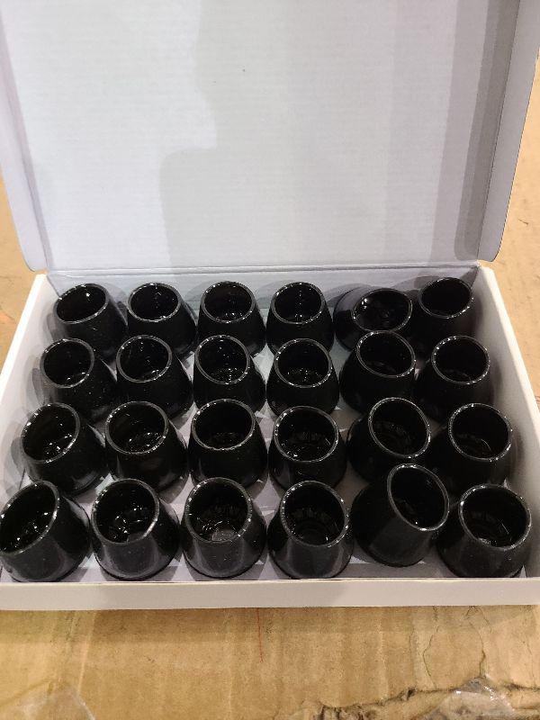 Photo 1 of 24-Pack Silicone Chair Leg Floor Protectors for Hardwood Floors -Felt Furniture Pads, Rubber Chair Leg Covers/Caps - Noise Reducing & Scratch-Proof - Round Small (Fits 14/16"-15/16" / 21-25mm), Black