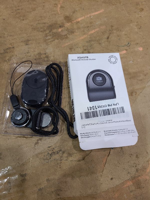 Photo 1 of [Upgraded] Bluetooth 5.0 Remote Shutter for iPhone & Android Camera Wireless Remote Control Selfie Button for iPad iPod Tablet, HD Selfie Clicker for Photos & Videos (Black)