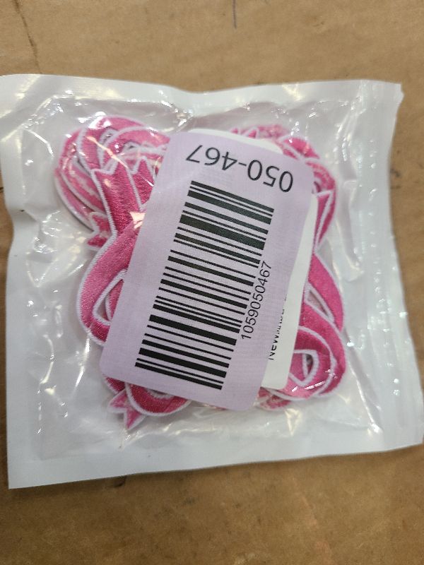 Photo 1 of 30 pcs Pink Ribbon Iron on Patches Breast Cancer Awareness Embroidered Sew Applique Repair Patch DIY Crafts for Women Girls Clothing Jacket Jeans Pants Dress Backpack Hat Decorations