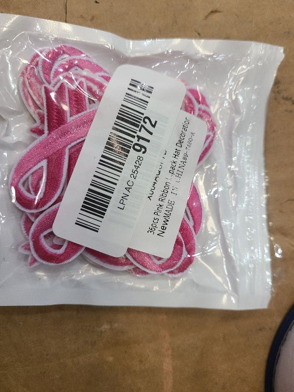 Photo 1 of 30 pcs Pink Ribbon Iron on Patches Breast Cancer Awareness Embroidered Sew Applique Repair Patch DIY Crafts for Women Girls Clothing Jacket Jeans Pants Dress Backpack Hat Decorations