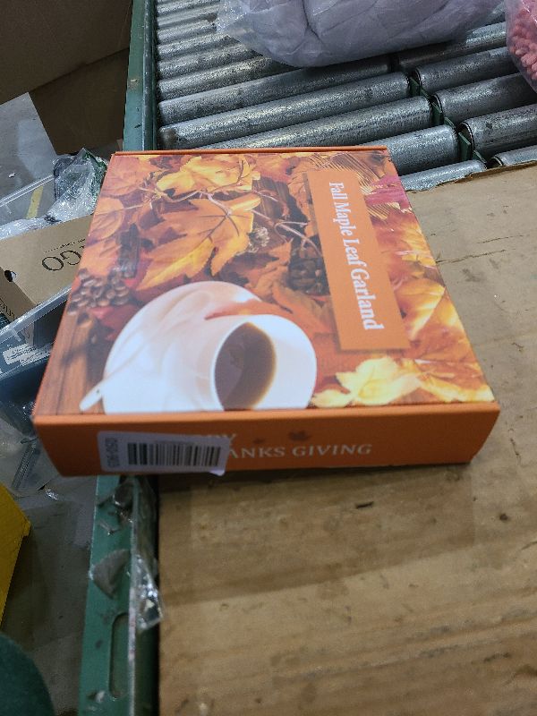 Photo 1 of 2 Pack Fall Decor Maple Leaves Garland with Lights Battery Operated Fall Thanksgiving Decorations Garland for Home Porch Front Door Table Mantle Outdoor Autumn Harvest Halloween Decor, 11.8Ft 40LED