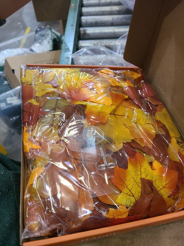 Photo 1 of 2 Pack Fall Decor Maple Leaves Garland with Lights Battery Operated Fall Thanksgiving Decorations Garland for Home Porch Front Door Table Mantle Outdoor Autumn Harvest Halloween Decor, 11.8Ft 40LED