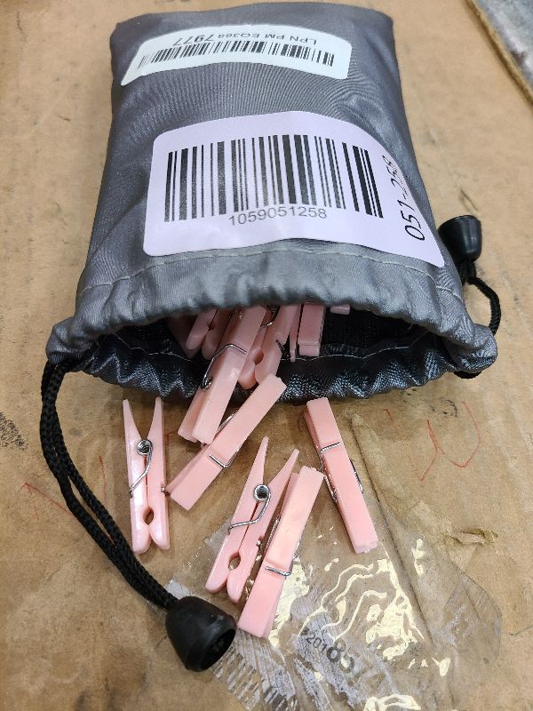Photo 1 of 100PCS Baby Shower Clothespins Games Girl Plastic Clothes Pin with Waterproof Bag Mini Pink Pin Bulk 1.37 inch for Party Decorations, DIY Crafts