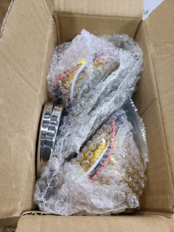 Photo 1 of 2PCS 17 LED Watermelon Lights with Stainless Steel Bracket, Dual Revolution Turn Marker Light Amber to Purple with Mounting Plate for Freightliner Kenworth Peterbilt Trailer Heavy Truck