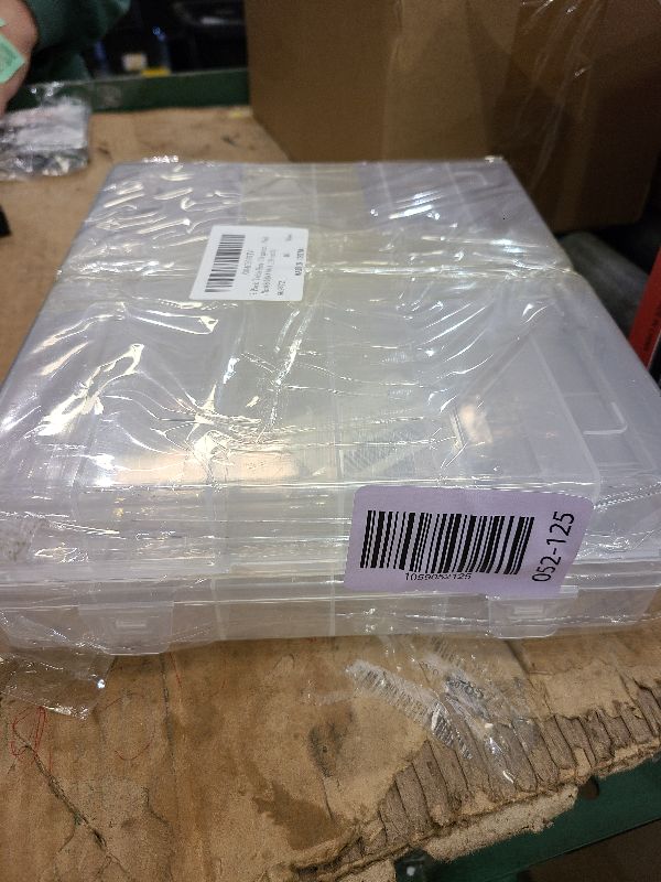 Photo 1 of 2 Pack Tackle Box Organizer 6 Grids, Clear Plastic Fishing Tackle Box, Compartment Storage Box, Craft Organizer for Lure Bait Hooks Storage Screws Nail Pins(8.18×4.64×1.29inch)