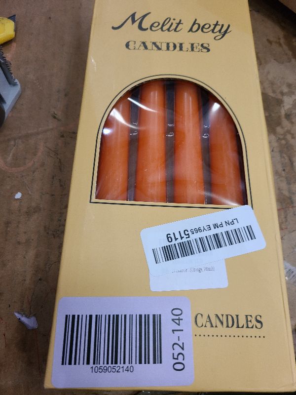 Photo 1 of 10 inch Orange Taper Candles-Set of 4 Tapered Candle, Tall Candlesticks,Conical Stick Candles,Smokeless,for Home Dinner, Party, Wedding, Halloween, Christmas (Orange, 10inch)