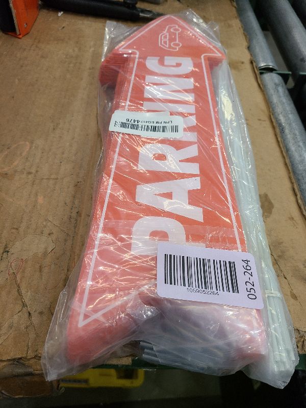 Photo 1 of 16 X 5 Inch Directional Parking Signs with Arrows - Durable Corrugated Plastic Event Parking Yard Signs, Red & White, Left & Right Arrow, with Stakes (10)