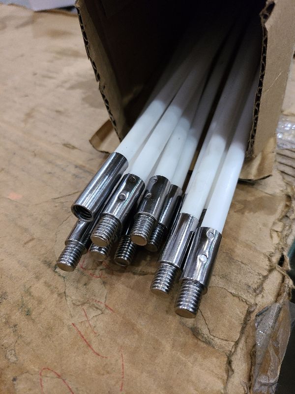 Photo 1 of 15FT Sweep Cleaning Kit for Furnace Fireplace, Chimney Brush with Flexible Detachable Rods for Duct Dryer Vent, 11 PCS Rods + 1 PC 4" Nylon Brush Head + 1PC Small Hexagonal Rod