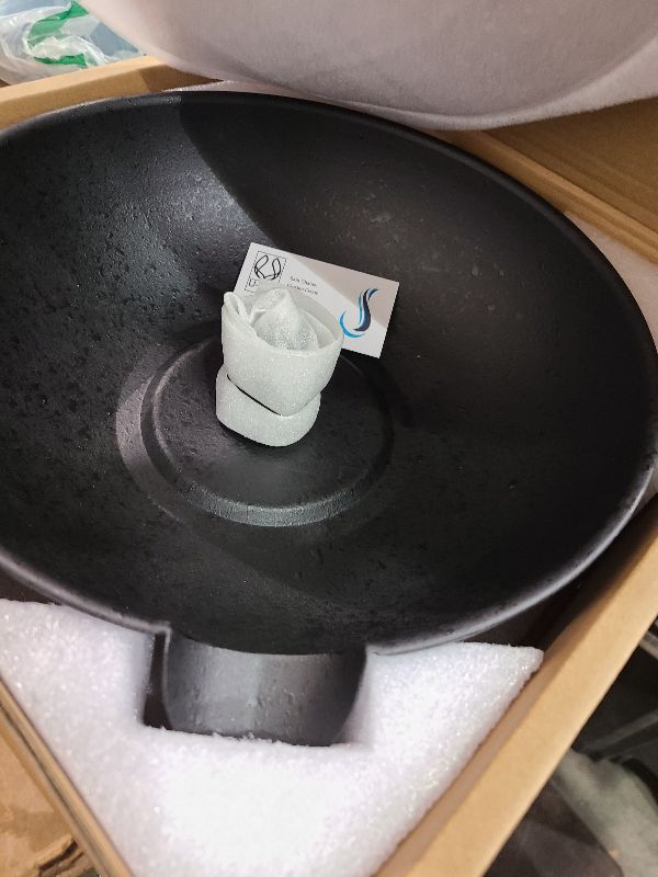 Photo 1 of 12" Spill Bowl Catch Basin for Rain Chain Anchoring & Stake | Rainwater Collection for Roof Gutter Downspout | Good For Water Fountain & Birdbath | Black | Works with Rainchain | Handles Heavy Rain