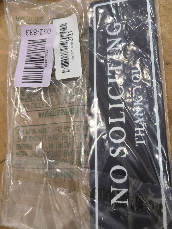 Photo 1 of 2 Pack No Soliciting Sign for House — Keep Solicitors Away, with Strong Adhesive Tape for Any Surface, 8.2 × 2.4 Inch, Stylish & Prominent Design, Perfect for Home Office Front Doors, Walls, Windows