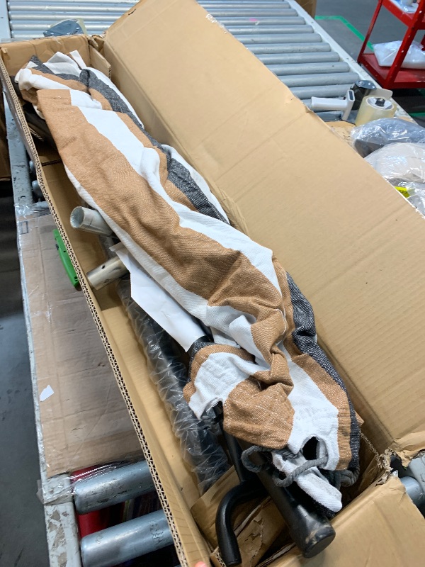 Photo 1 of (PARTIAL SET) (UNTESTED) PNAEUT Double Hammock with Space Saving Steel Stand Included 2 Person Heavy Duty Outside Garden Yard Outdoor 450lb Capacity 2 People Standing Hammocks and Portable Carrying Bag (Coffee)