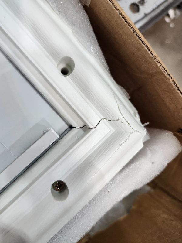 Photo 1 of **************NEW, BUT FRAME IS CRACKED IN A CORNER***************
DoubleFill 24 x 38 Inch Door Blinds for Raised Frame Window with Double-Pane Glass White Entry Door Blind Shade Window Glass Insert for Home Indoor Easy to Install Use Maintain