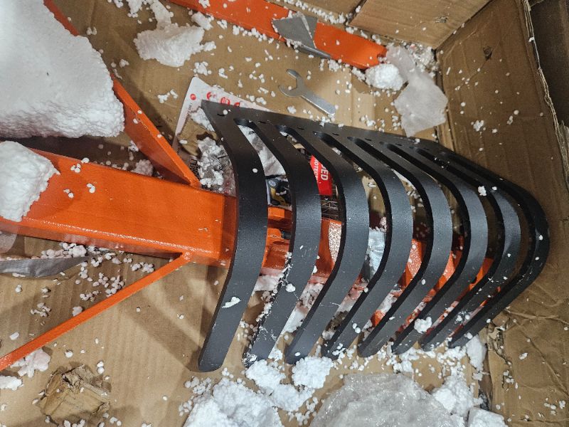 Photo 1 of **PARTS ONLY MISSING UNKNOWN PARTS**
BouPower 6FT Landscape Rake for Tractor,3-Point Lawn Dethatcher Attachments with 36 Steel Tines, 360 Degree Rotation Tow-Behind Landscape Rake, Orange
