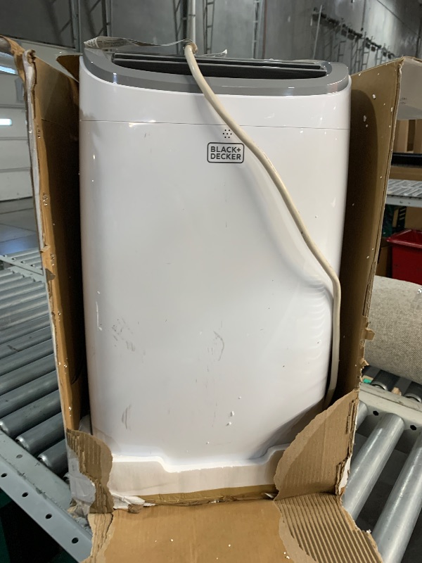 Photo 1 of ***(PARTS ONLY/ MINOR DAMAGE/ MISSING PARTS/ NON FUNCTIONAL)***BLACK+DECKER Portable Air Conditioner, 9,000 BTU (5,300 BTU SACC) for Rooms up to 400 Sq. Ft., Portable AC with Follow Me Remote Control and Window Kit, BPACT08WT, White