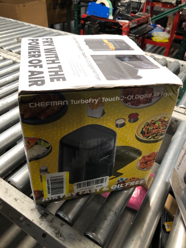 Photo 1 of ***(USED/ MINOR DAMAGE)***CHEFMAN 2 Qt Mini Air Fryer – Digital Space-Saving Compact Air Fryer with Nonstick and Dishwasher Safe Basket, Quick & Easy Meals in Minutes, Features Digital Timer and Shake Reminder – Black