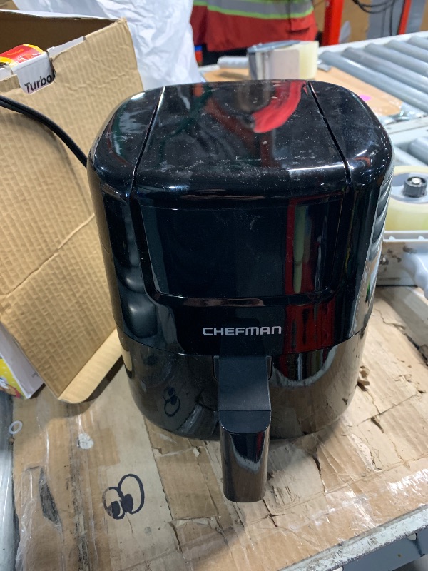 Photo 1 of ***(USED/ MINOR DAMAGE)***CHEFMAN 2 Qt Mini Air Fryer – Digital Space-Saving Compact Air Fryer with Nonstick and Dishwasher Safe Basket, Quick & Easy Meals in Minutes, Features Digital Timer and Shake Reminder – Black