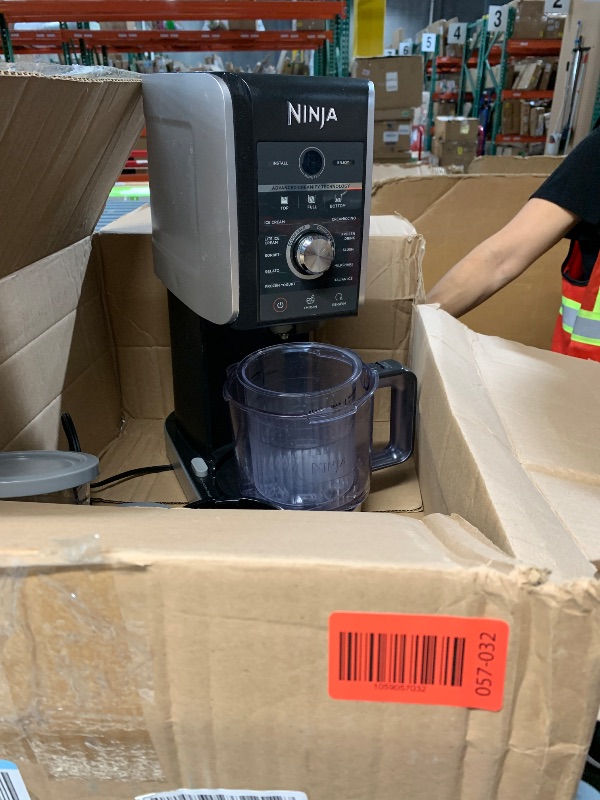 Photo 1 of ***(PARTS ONLY/MAJOR DAMAGE/ NON FUNCTIONAL)***Ninja CREAMi Deluxe Ice Cream & Frozen Treat Maker for Ice Cream, Sorbet, Milkshakes, Frozen Yogurt, & More, 11-in-1, XL Capacity, Silver, Includes (2) Family-Sized 24 oz. Tubs, NC501