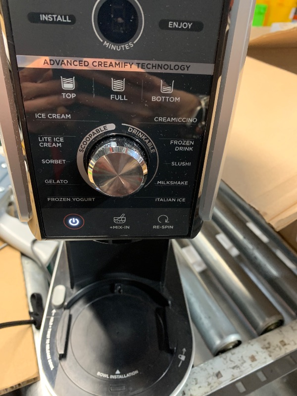 Photo 1 of ***(PARTS ONLY/MAJOR DAMAGE/ NON FUNCTIONAL)***Ninja CREAMi Deluxe Ice Cream & Frozen Treat Maker for Ice Cream, Sorbet, Milkshakes, Frozen Yogurt, & More, 11-in-1, XL Capacity, Silver, Includes (2) Family-Sized 24 oz. Tubs, NC501