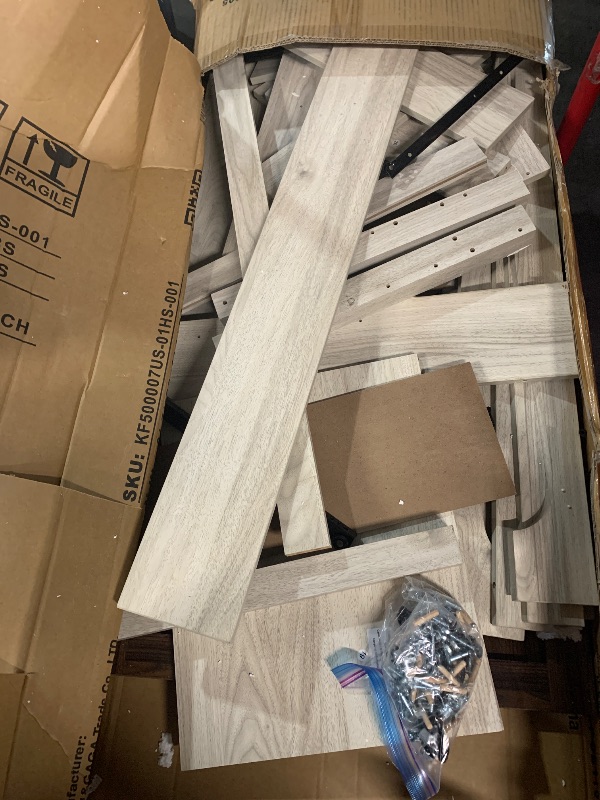 Photo 1 of (used)(unknown if complete)(see images) LINSY HOME Farmhouse Coffee Table with Storage, Wood Coffee Table for Living Room