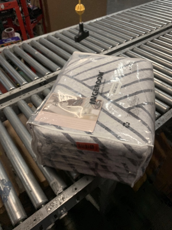 Photo 1 of (used) INGEROOM 8x10 Washable Area Rugs for Living Room, Light Grey, Modern Geometric Neutral Design, Stain-Resistant Non Slip Carpet