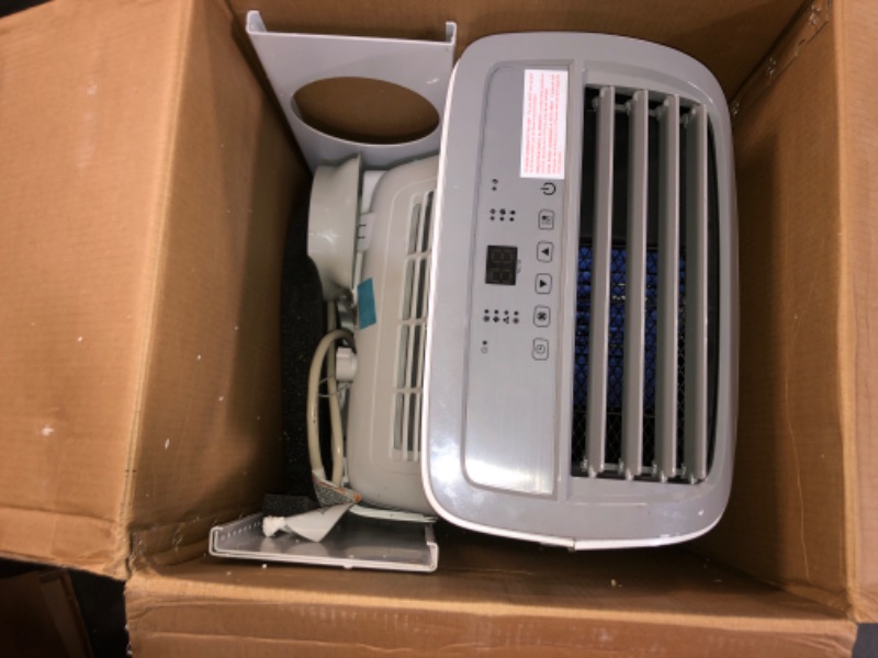 Photo 1 of ***(PARTS ONLY/ MAJOR DAMAGE/ NON FUNCTIONAL)***BLACK+DECKER Portable Air Conditioner, 9,000 BTU (5,300 BTU SACC) for Rooms up to 400 Sq. Ft., Portable AC with Follow Me Remote Control and Window Kit, BPACT08WT, White