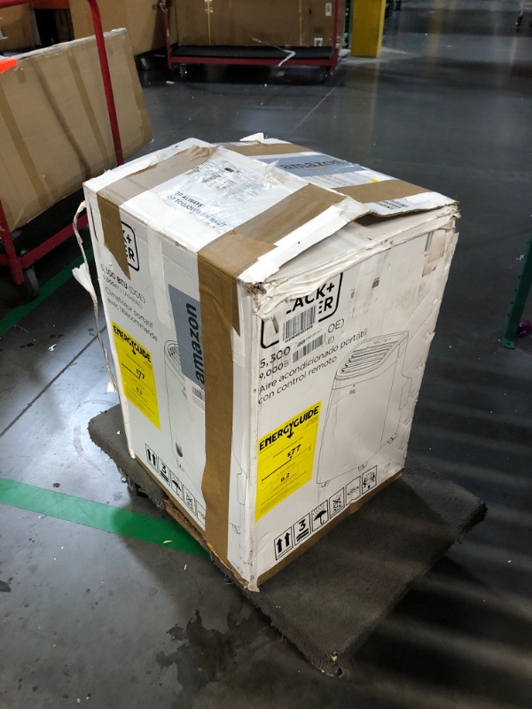 Photo 1 of ***(PARTS ONLY/ MAJOR DAMAGE/ NON FUNCTIONAL)***BLACK+DECKER Portable Air Conditioner, 9,000 BTU (5,300 BTU SACC) for Rooms up to 400 Sq. Ft., Portable AC with Follow Me Remote Control and Window Kit, BPACT08WT, White