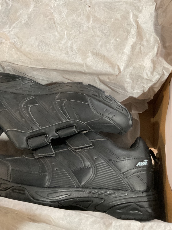 Photo 1 of (used) Avia Avi-Union II Strap Non Slip Shoes for Men, Hook and Loop Mens Walking Shoes with Memory Foam - Black, 9.5 Extra Wide