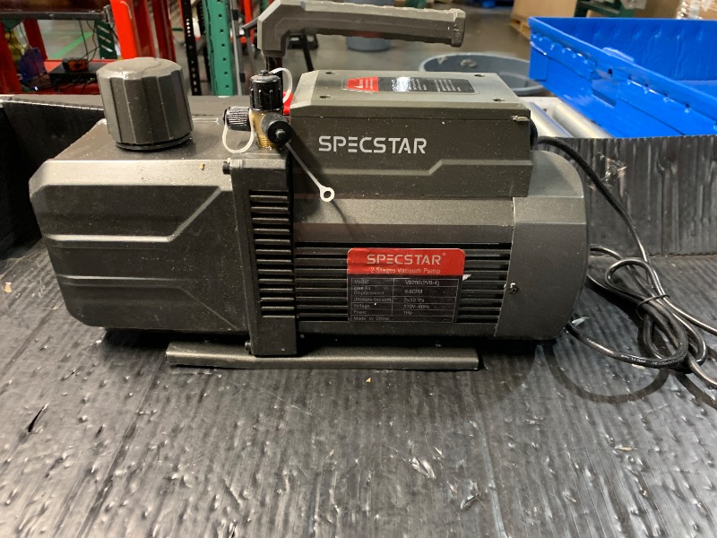 Photo 1 of ***(USED/ UNABLE TO TEST FULLY)***SPECSTAR 110V 9.6 CFM 1 HP Dual-Stage Rotary Vane HVAC Air Vacuum Pump for R12 R22 R134a R410a Systems with Oil Bottle