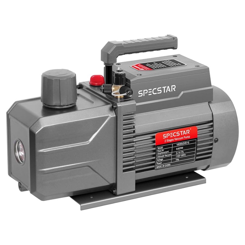 Photo 1 of ***(USED/ UNABLE TO TEST FULLY)***SPECSTAR 110V 9.6 CFM 1 HP Dual-Stage Rotary Vane HVAC Air Vacuum Pump for R12 R22 R134a R410a Systems with Oil Bottle