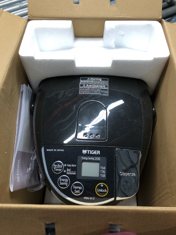 Photo 1 of (PARTS) (NOT FUNCTIONAL) Tiger PDU-A50U-K Electric Water Boiler and Warmer, Stainless Black, 5.0-Liter