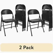 Photo 1 of (8 pack) Mainstays All-Steel Metal Folding Chair, Double Braced, Black (Set of 4)