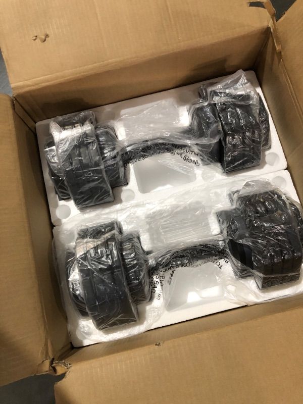 Photo 1 of Yes4All One Second Multi Weight Adjustable Dumbbells Set of 2 for Different Workout Levels - 55LBS - Pair - Grey Grip