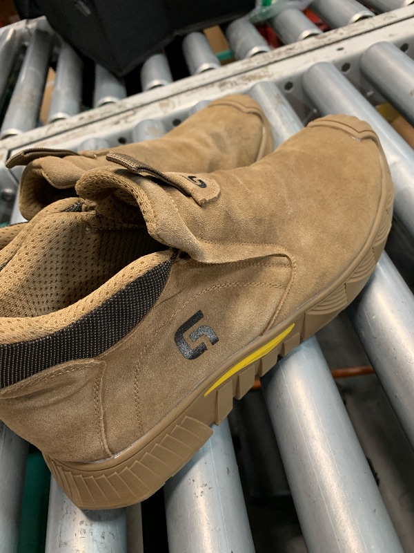 Photo 1 of (used0(men's 14) GLANOUDUN Welding Work Boots for Men Slip on Steel Toe Shoes for Men Indestructible Men's Steel Toe Boots Comfortable