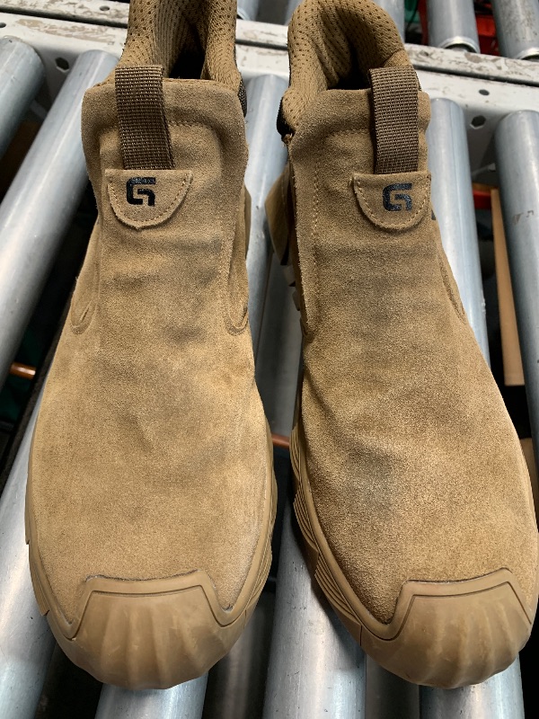 Photo 1 of (used0(men's 14) GLANOUDUN Welding Work Boots for Men Slip on Steel Toe Shoes for Men Indestructible Men's Steel Toe Boots Comfortable