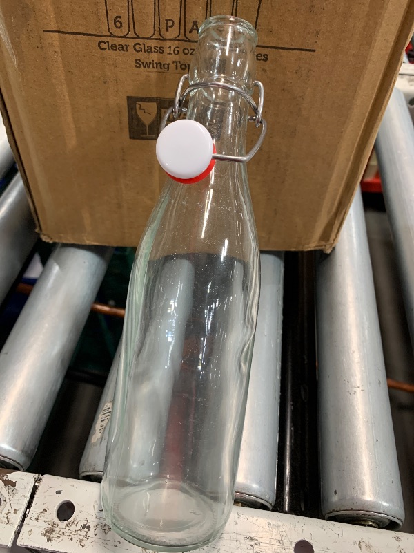 Photo 1 of (see all images) Classic Swing Top Glass Bottles - Set of 6, 16oz
