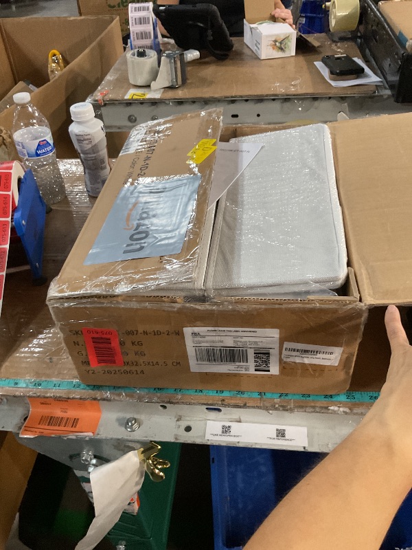 Photo 1 of (partial set) Furologee White Nightstands Set of 2, End Table with Fabric Drawer, Small Side Table for Small Spaces, 2 Tiers Storage Shelves End Table, Bedside Table for Living Room, Bedroom, Dorm