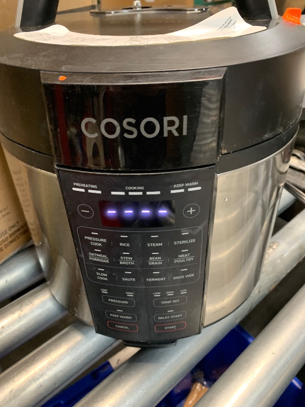 Photo 1 of COSORI Pressure Cooker 6QT, Stainless Steel, 9-in-1 Multi Cooker, 12 Safety Features, Ceramic Inner Pot, Rice, Slow Cook, Sous Vide, Saute, 1100W