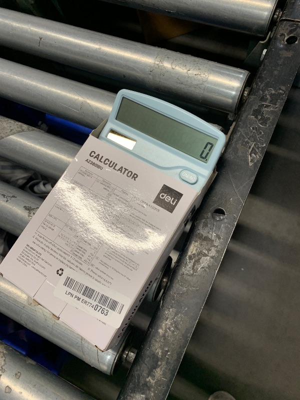 Photo 1 of Calculator, Deli Standard Function Desktop Calculators with 12 Digit Large LCD Display and Sensitive Button, Solar Battery Dual Power Office Calculator, Blue